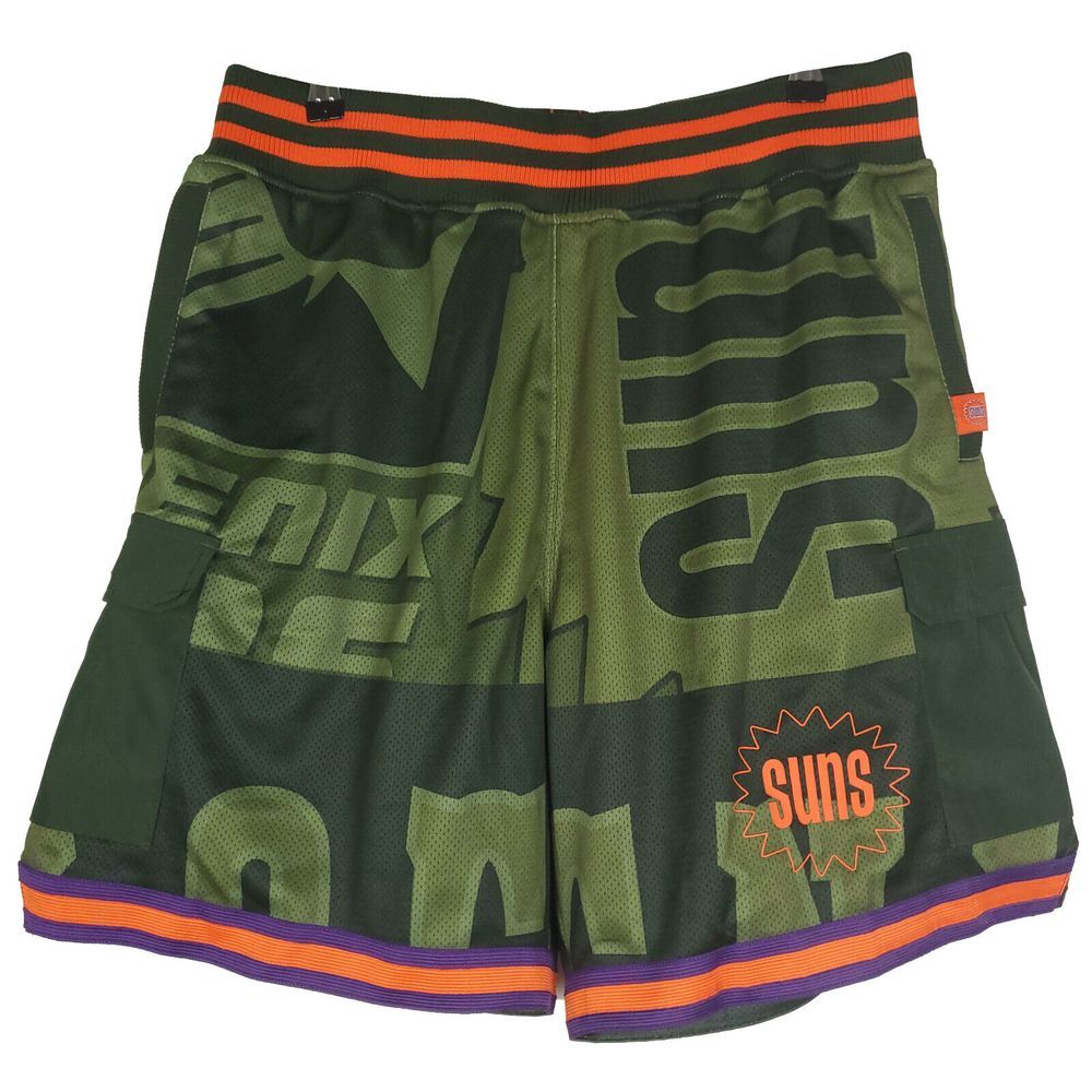 Phoenix Suns Mitchell & Ness NBA L Large Jersey Shorts Green Cargo Pocket New